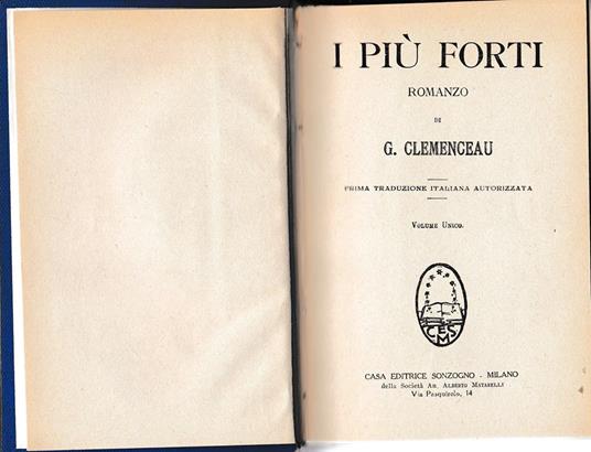 I più forti. Prima traduzione italiana autorizzata - Georges Clemenceau - copertina