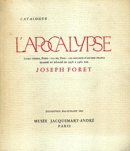 L' Apocalypse. Catalogue - Joseph Foret - copertina