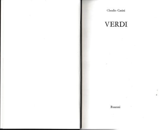 Verdi - Claudio Casini - copertina
