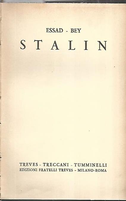 Stalin - Essad Bey - copertina