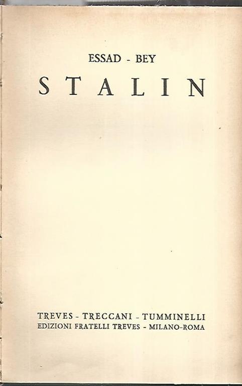 Stalin - Essad Bey - copertina