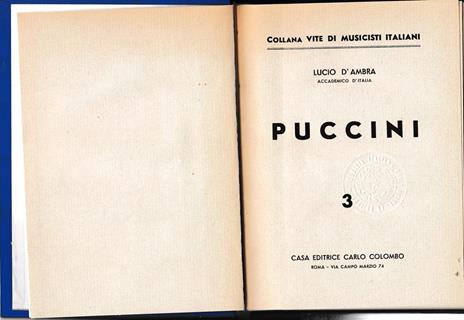 Puccini - L. D'Ambra - copertina