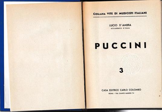 Puccini - L. D'Ambra - copertina