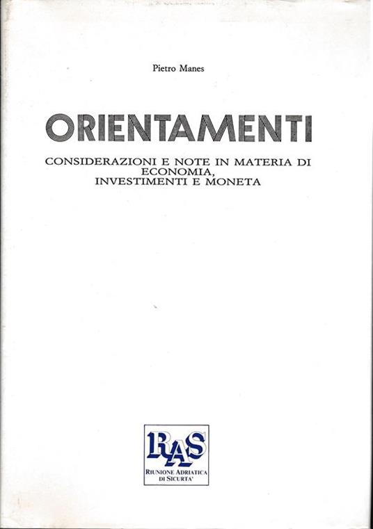 Orientamenti - Pietro Manes - copertina