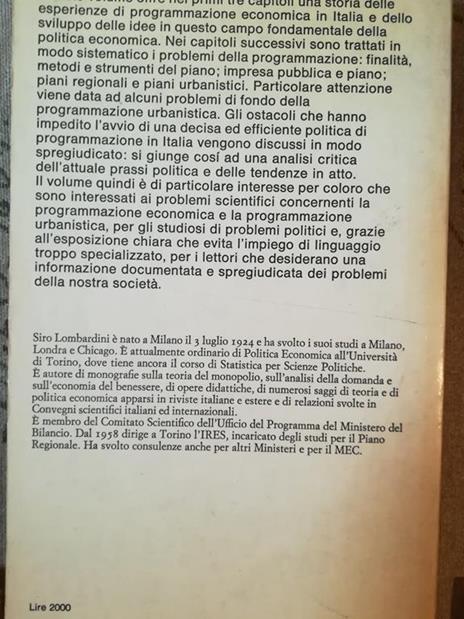 La programmazione. Idee, esperienze, problemi - Siro Lombardini - 2