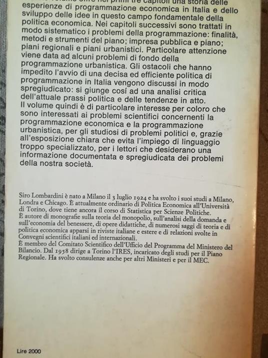 La programmazione. Idee, esperienze, problemi - Siro Lombardini - 2