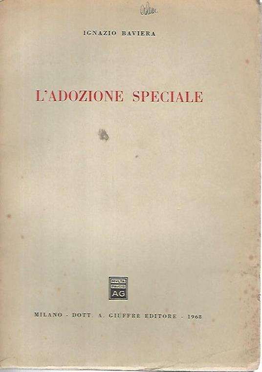 L' adozione speciale - Ignazio Baviera - copertina