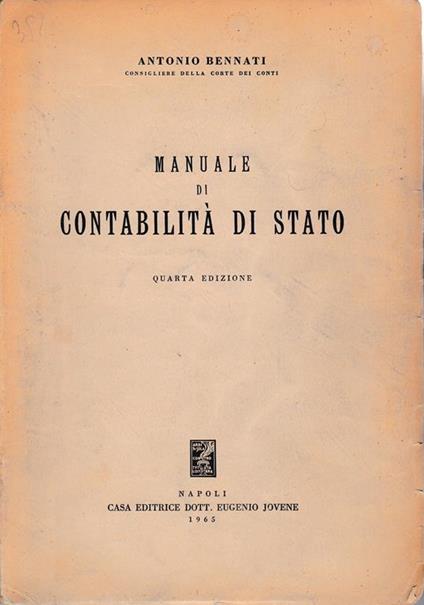 Manuale di Contabilità di Stato - Antonio Bennati - copertina