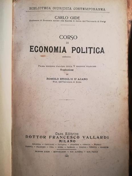 Corso di economia politica - Charles Gide - copertina