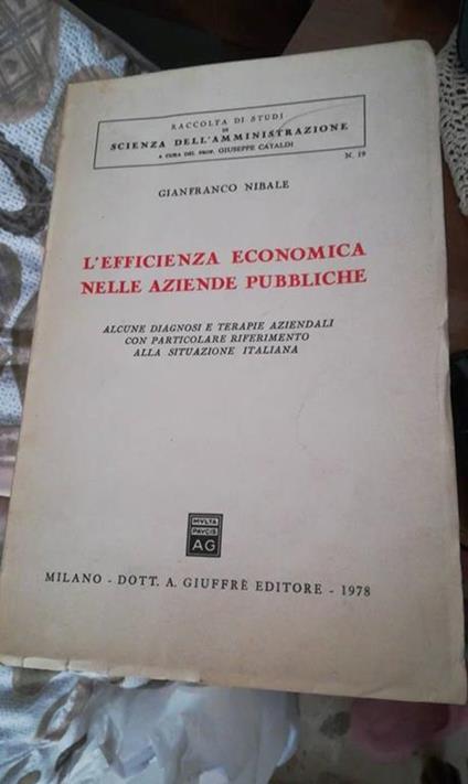 L' efficienza economica nelle aziende pubbliche - Gianfranco Nibale - copertina