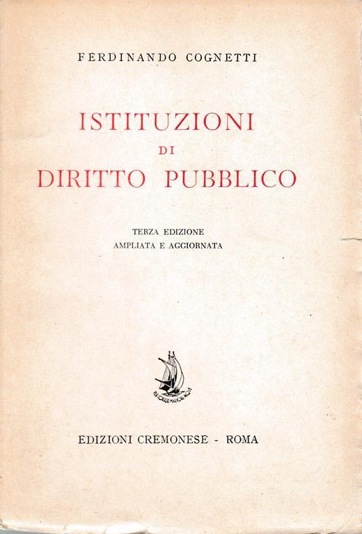 Istituzioni di Diritto Pubblico - Ferdinando Cognetti - copertina