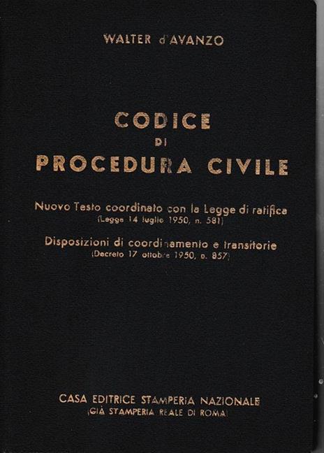 Codice di Procedura Civile - Walter D'Avanzo - copertina