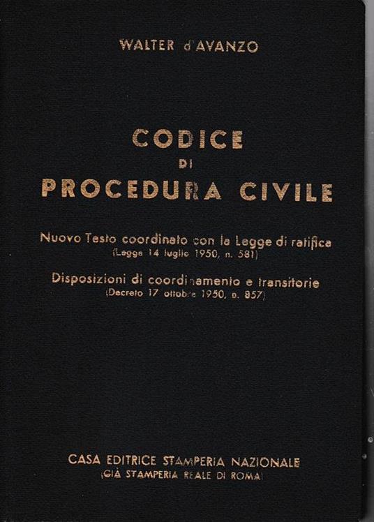 Codice di Procedura Civile - Walter D'Avanzo - copertina