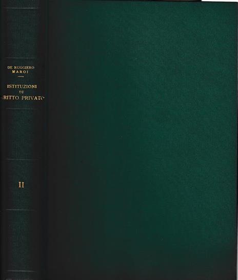 Istituzioni di diritto privato vol. 2° - Roberto De Ruggiero - copertina