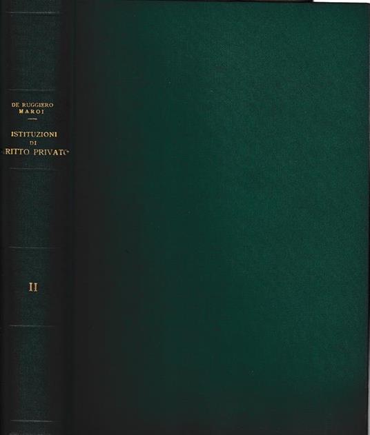 Istituzioni di diritto privato vol. 2° - Roberto De Ruggiero - copertina