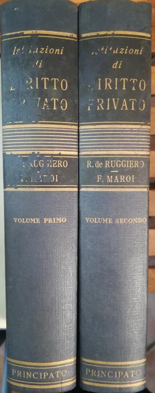 Istituzioni di diritto privato. I. II - Roberto De Ruggiero - copertina