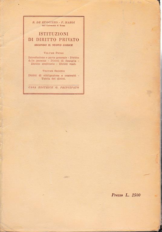 Istituzioni di diritto privato 2 volumi - Roberto De Ruggiero - 2