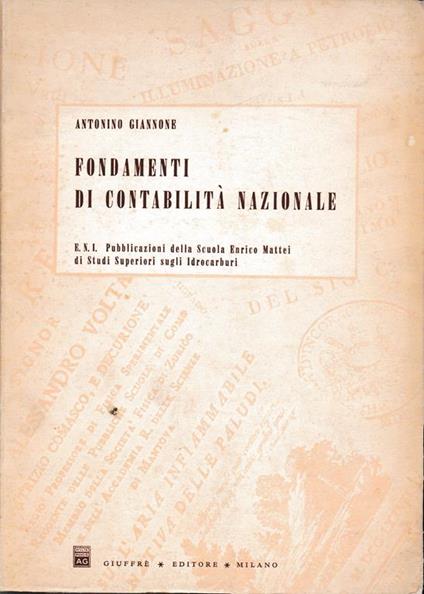 Fondamenti di contabilità nazionale - Antonino Giannone - copertina