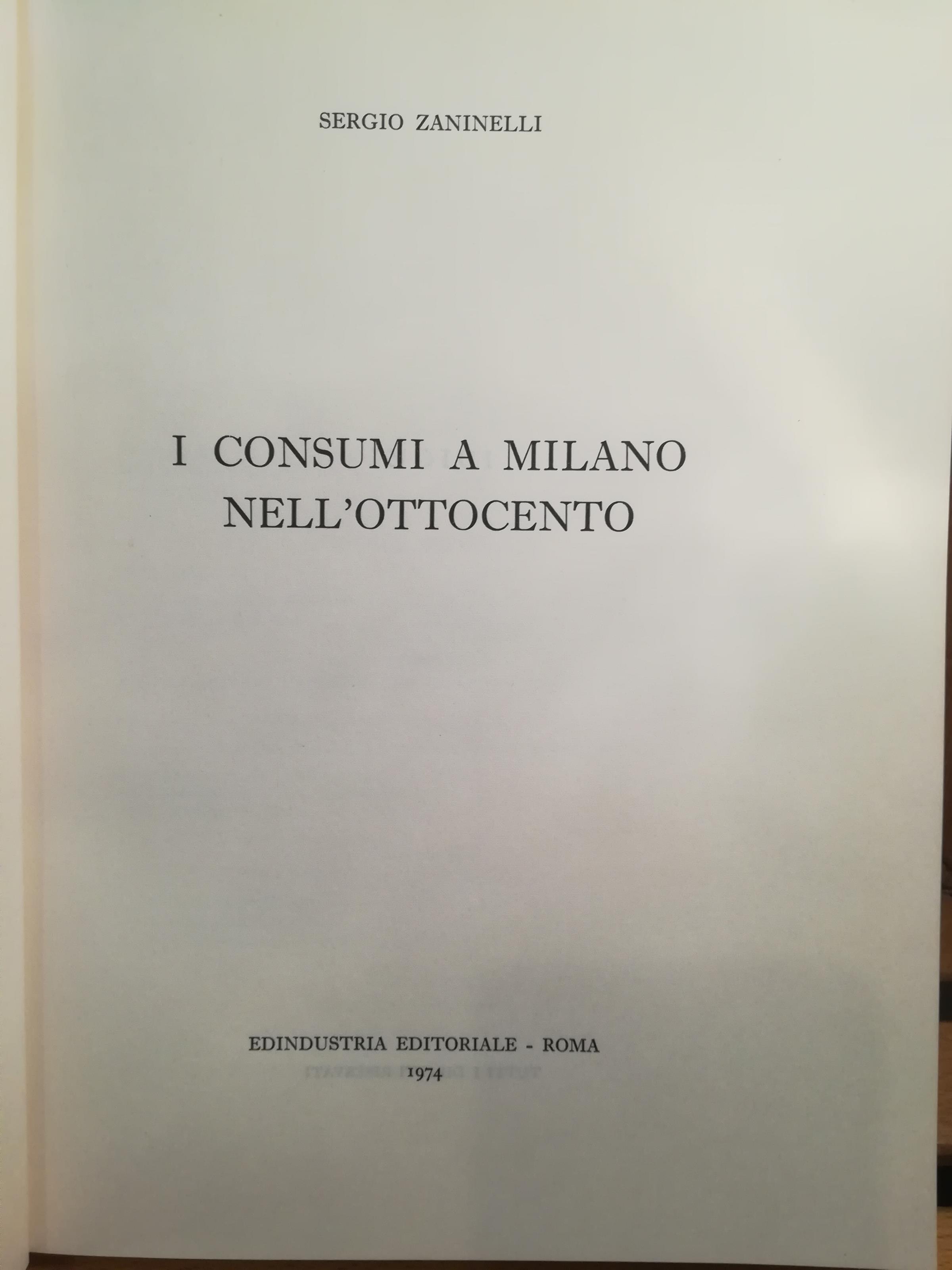 I consumi a Milano nell'Ottocento