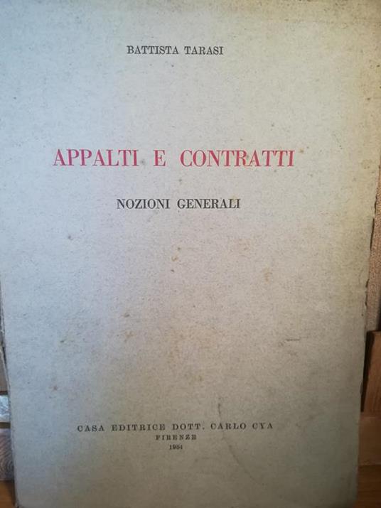 Appalti e contratti. Nozioni generali - copertina