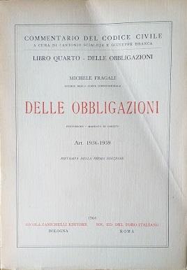 Libro quarto - delle Obbligazioni: Delle Obbligazioni, art. 1936-1959: fidejussone - mandato di credito - Michele Fragali - copertina
