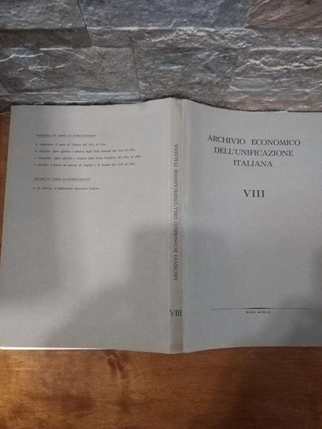 Archivio economico dell'unificazione italiana VIII - copertina