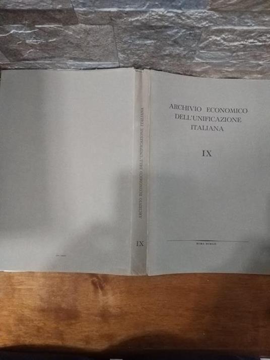 Archivio economico dell'unificazione italiana IX - copertina