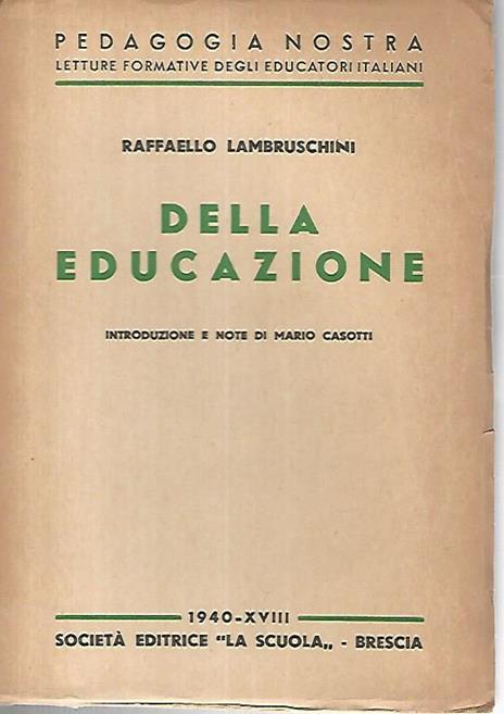 Della educazione - Raffaello Lambruschini - copertina