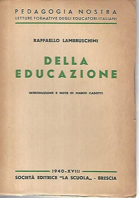 Della educazione - Raffaello Lambruschini - copertina