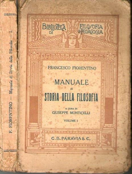 Manuale di storia della filosofia - F. Fiorentino - copertina
