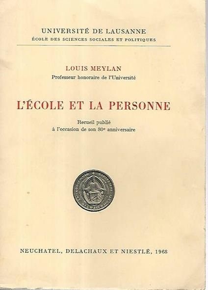 L' ecole et la personne - Louis Meylan - copertina