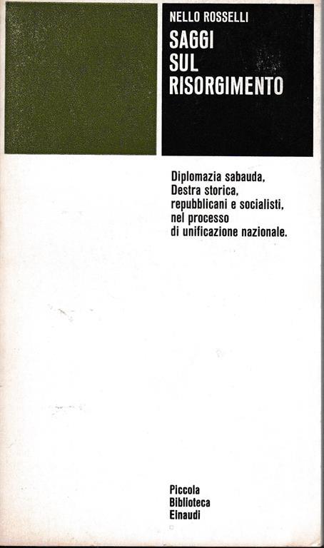Saggi sul Risorgimento - Nello Rosselli - copertina
