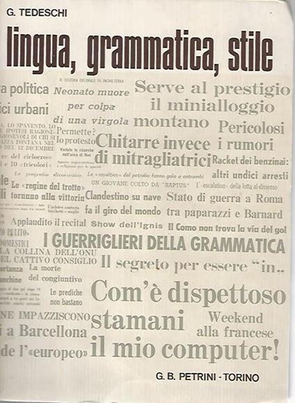 Lingua,grammatica,stile - G. Tedeschi - copertina