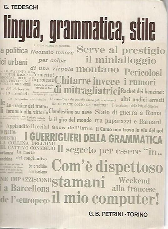 Lingua,grammatica,stile - G. Tedeschi - copertina