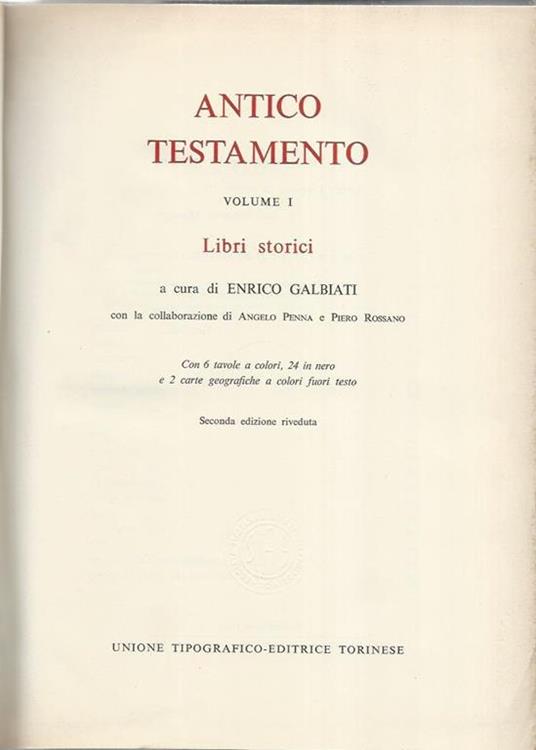 La sacra Bibbia. Antico testamento. Volume 1 - Enrico Galbiati - copertina