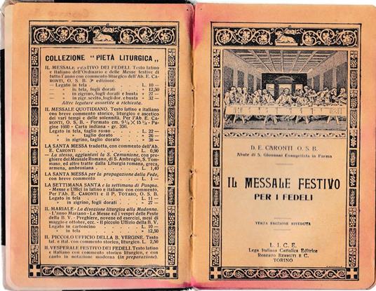 Il Messale festivo per i fedeli - D. E. Caronti O.S.B. - copertina