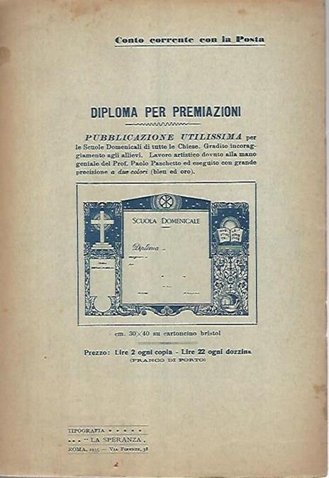 La scuola domenicale. Rivista 4 trimestre. 1 ottobre 1935 - 2