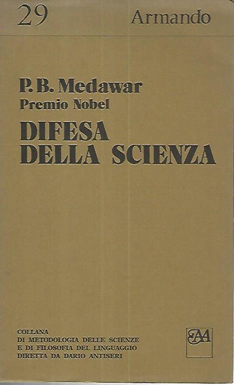 Difesa della scienza - P.B. Medawar - copertina