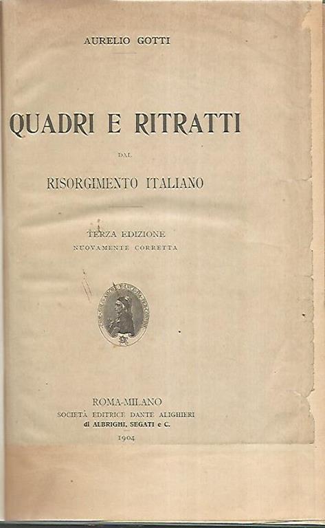 Quadri e ritratti dal Risorgimento italiano - Aurelio Gotti - copertina
