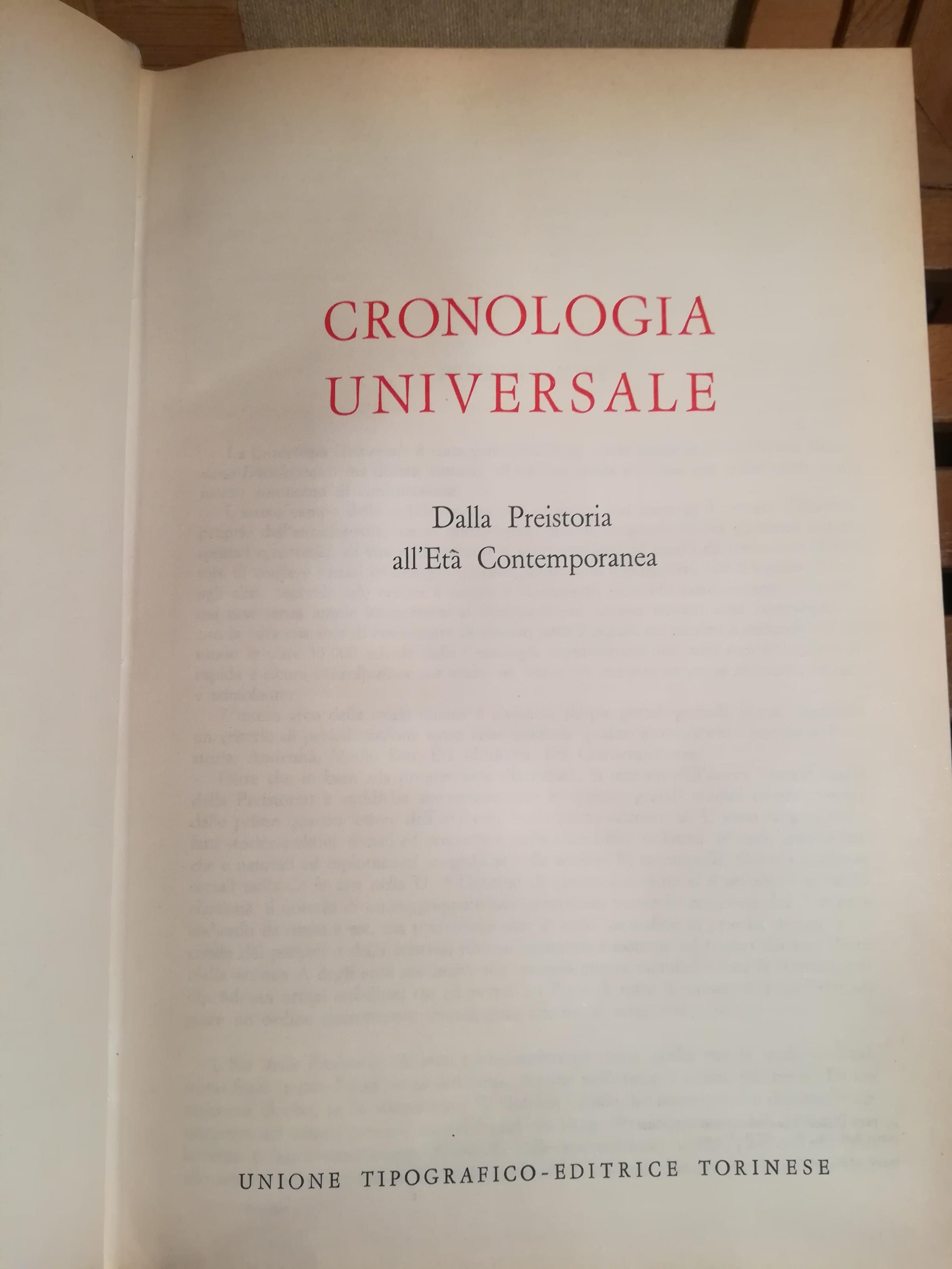 Cronologia universale. Dalla Preistoria all'Età Contemporanea