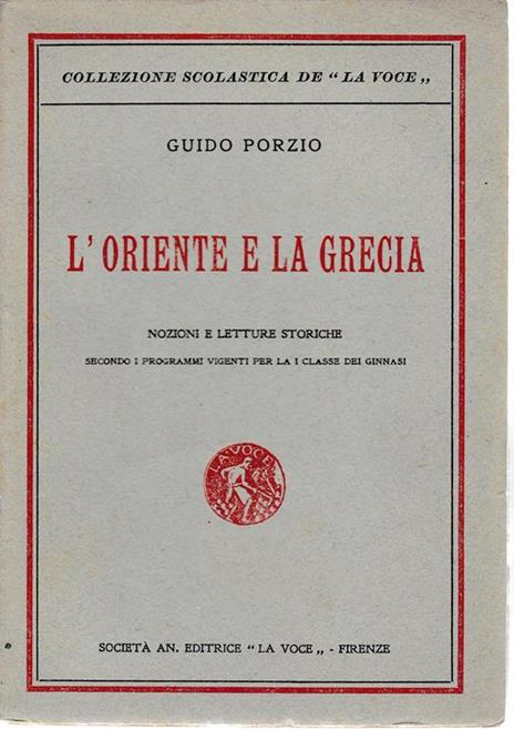L' Oriente e la Grecia - Giovanni Porzio - copertina
