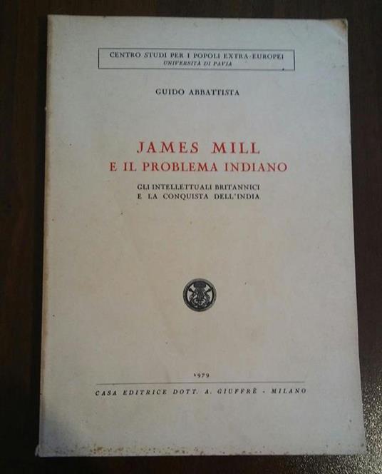 james mill e il problema indiano - copertina