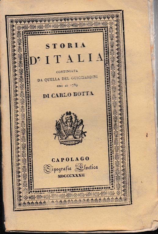 Storia d'Italia continuata da quella del Guicciardini sino al 1789. Tomo VII - Carlo Botta - copertina
