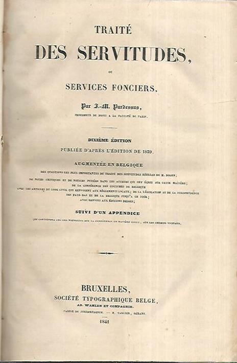 Traitè des servitudes ou services fonciers - copertina