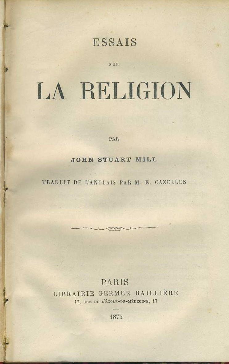 Essais sur la religion