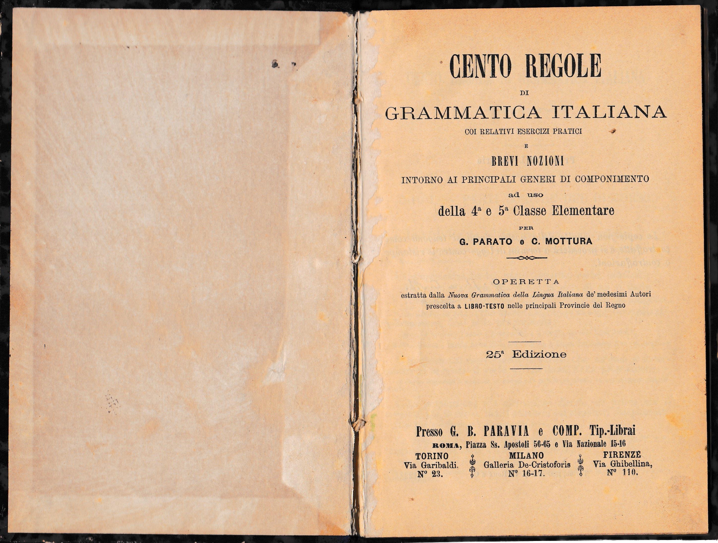 Cento regole di Grammatica Italiana