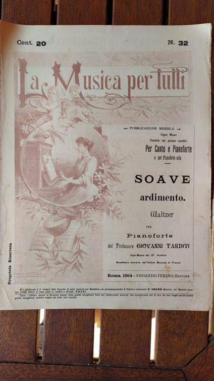 Soave ardimento Waltzer per pianoforte - Giovanni Tarditi - copertina
