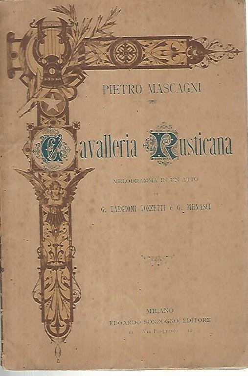 Cavalleria rusticana. Melodramma in un atto - Pietro Mascagni - copertina