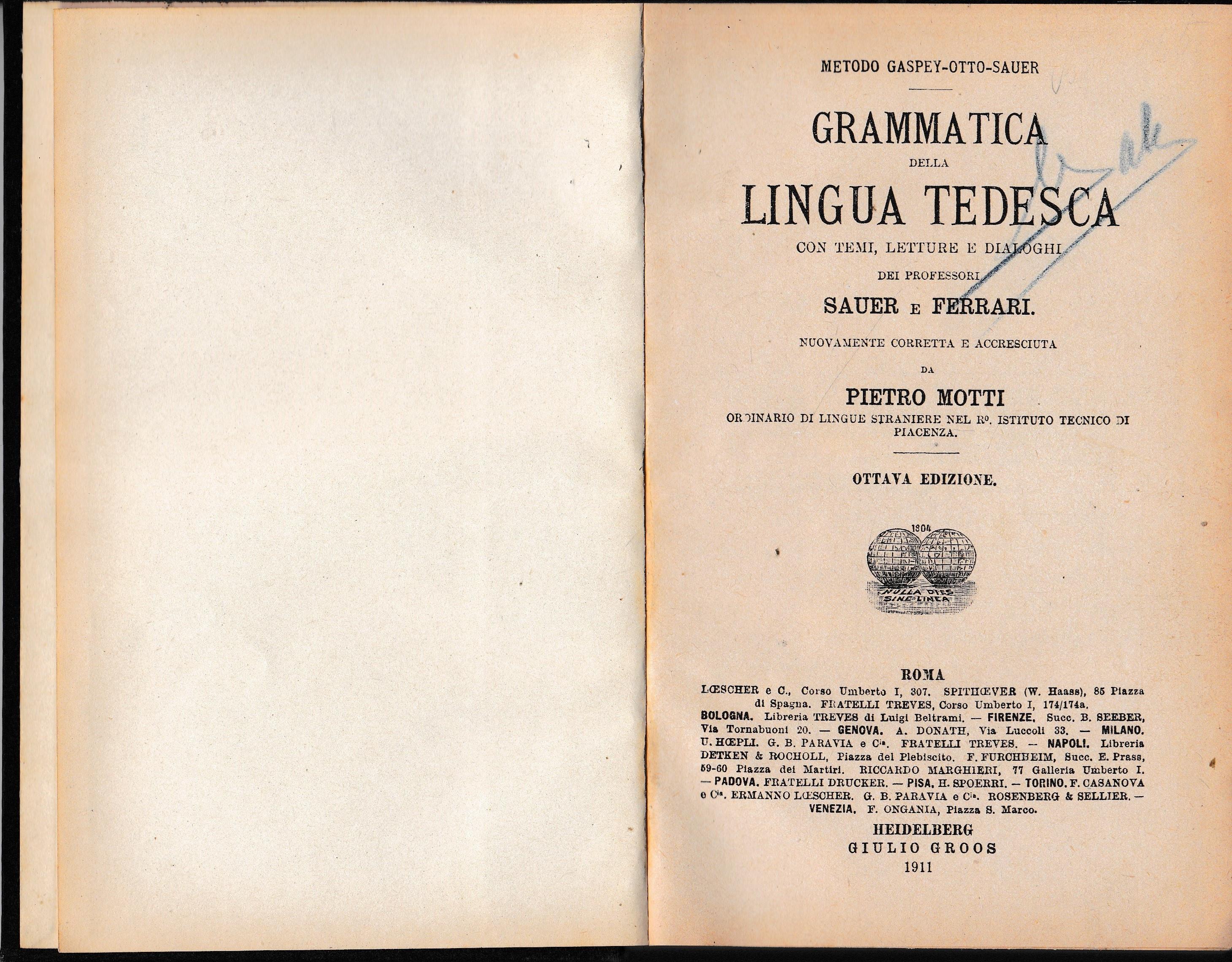 Grammatica della lingua tedesca. Metodo Gaspey-Otto-Sauer