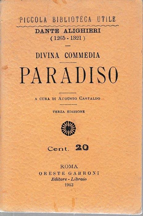 Divina Commedia. Paradiso - copertina